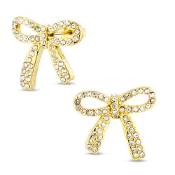 vanntette sløyfe zirkon øredobber i forgylt stål - OCEANA