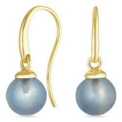 øredobber i 9 karat gull med akvamarin