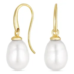 perle øredobber med feil i 9 karat gull