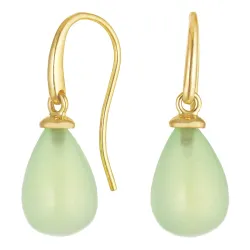 øredobber i 9 karat gull med prehnite