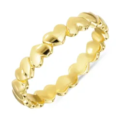 hjerte ring i forgylt sølv