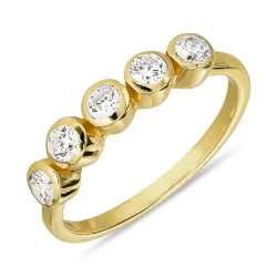 zirkon ring i forgylt sølv - Bubbly Sparkle