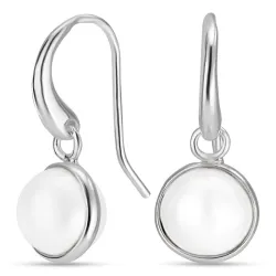 runde perle øredobber i sølv - Loom Stones