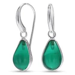 dråpe aqua krystall øredobber i sølv - Loom Stones