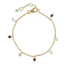 stein armbånd i forgylt sølv  x   - Loom Stones