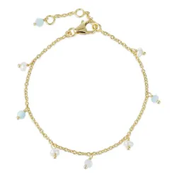 stein armbånd i forgylt sølv  x   - Loom Stones