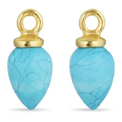 syntetisk turkis anheng til øredobber i forgylt sølv - Mix & Match