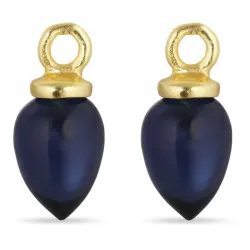 syntetisk blå safir anheng til øredobber i forgylt sølv - Mix & Match