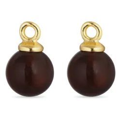 8 mm rød krystall anheng til øredobber i forgylt sølv - Mix & Match