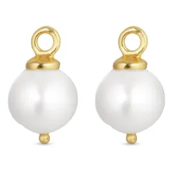 8 mm perle anheng til øredobber i forgylt sølv - Mix & Match