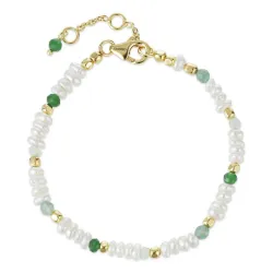 stein armbånd i forgylt sølv  x   - Loom Stones