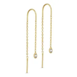 hvit zirkon kjedeøreringer i forgylt sølv