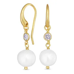 lila zirkon øredobber i forgylt sølv