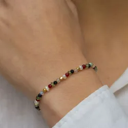 stein armbånd i forgylt sølv  x   - Loom Stones