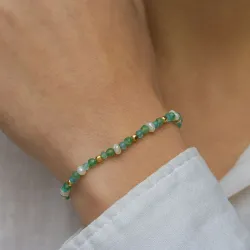 stein armbånd i forgylt sølv  x   - Loom Stones