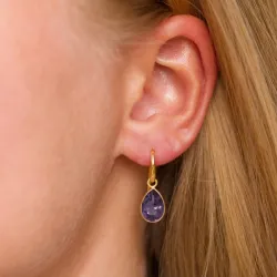 dråpe lilla amatyst øredobber i forgylt sølv - Loom Stones