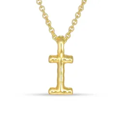 bokstav i anheng med halskjede i forgylt sølv - My Letter