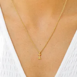 bokstav i anheng med halskjede i forgylt sølv - My Letter