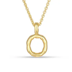 bokstav o anheng med halskjede i forgylt sølv - My Letter