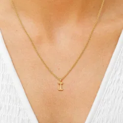 bokstav i anheng med halskjede i forgylt sølv - My Letter