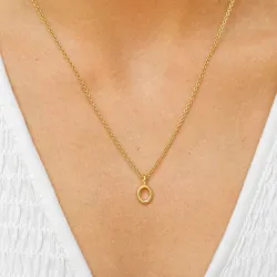 bokstav o anheng med halskjede i forgylt sølv - My Letter