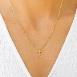 bokstav t anheng med halskjede i forgylt sølv - My Letter