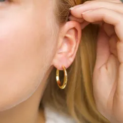 25 mm creol i forgylt sølv