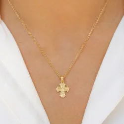 12,5 x 14,5 mm dagmarkors anheng i forgylt sølv - Amoré