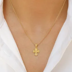 10,5 x 12,5 mm dagmarkors anheng i forgylt sølv - Amoré