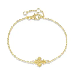 10 x 8,5 mm dagmarkors armbånd i forgylt sølv - Amoré