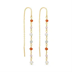 oransje kjedeøreringer i forgylt sølv - Loom Stones