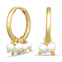 17 mm perle creol i forgylt sølv