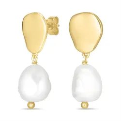 perle øredobber i forgylt sølv