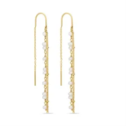 lange kjedeøreringer i forgylt sølv