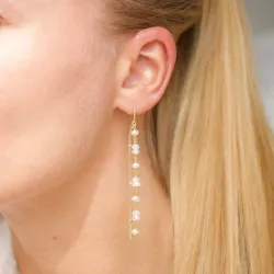 lange kjedeøreringer i forgylt sølv