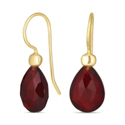 rød krystall øredobber i forgylt sølv - Loom Stones