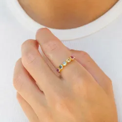 multifarget ring i forgylt sølv