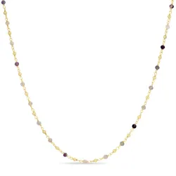 multifarget halskjede i forgylt sølv 38 + 5 cm x 2,8 mm  - Loom Stones