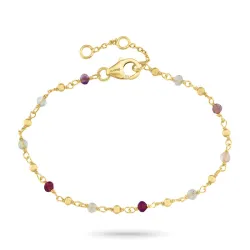 multifarget armbånd i forgylt sølv - Loom Stones