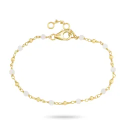 månestein armbånd i forgylt sølv - Loom Stones