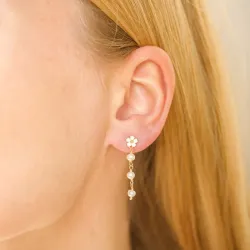 margeritt perle kjedeøreringer i forgylt sølv