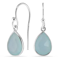 dråpe onyks øredobber i sølv - Loom Stones