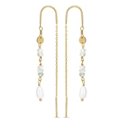 lange kjedeøreringer i forgylt sølv