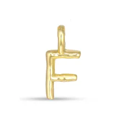 bokstav f anheng i forgylt sølv - My Letter