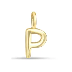 bokstav p anheng i forgylt sølv - My Letter