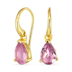 dråpe lilla amatyst øredobber i forgylt sølv - Loom Stones