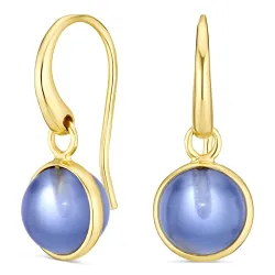 lilla krystall øredobber i forgylt sølv