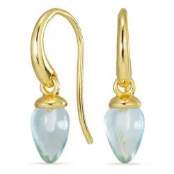 blå krystall øredobber i forgylt sølv - Loom Stones