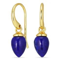 lapis lazuli øredobber i forgylt sølv - Loom Stones