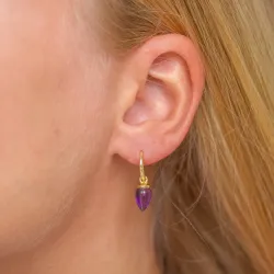 lilla amatyst øredobber i forgylt sølv - Loom Stones